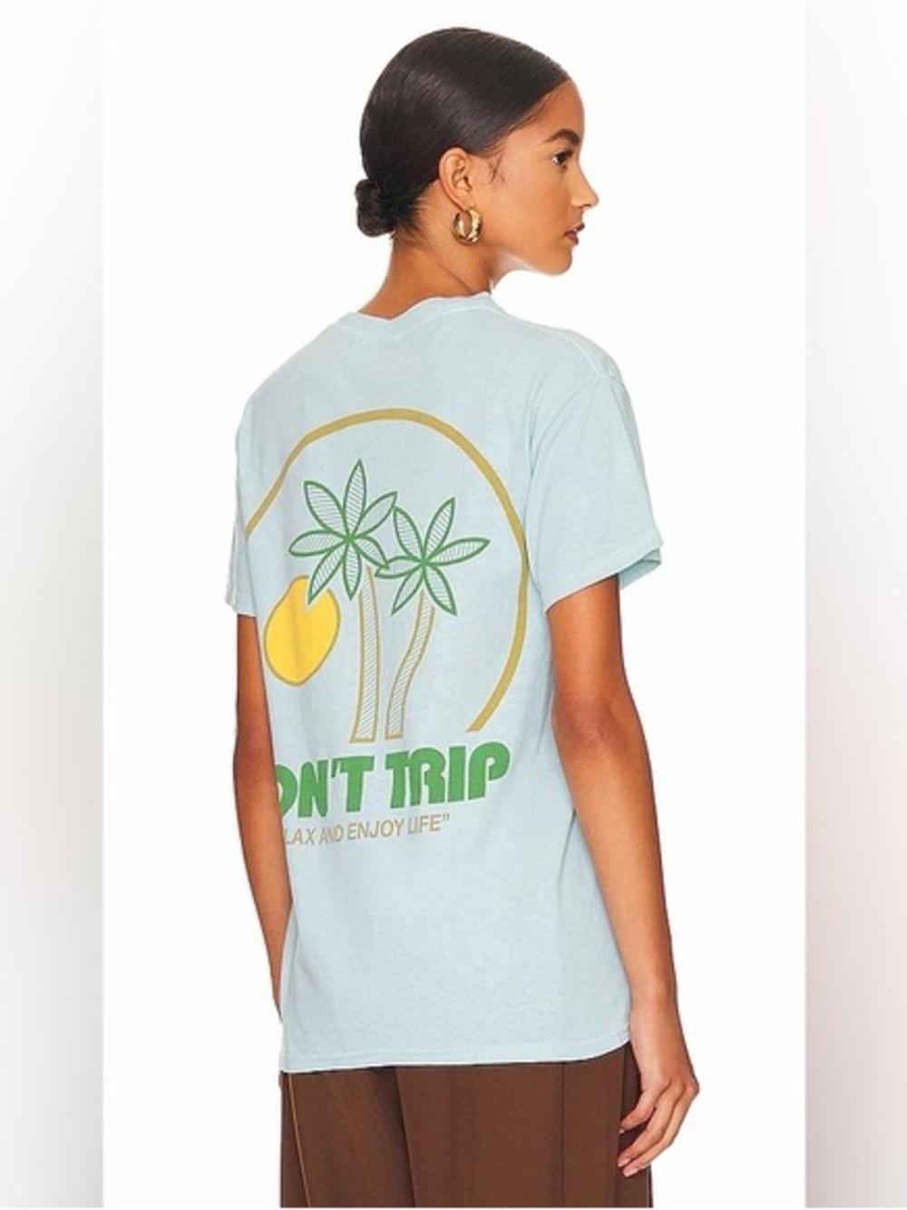 Light Blue 'Don't Trip' Graphic Short-Sleeve Tee